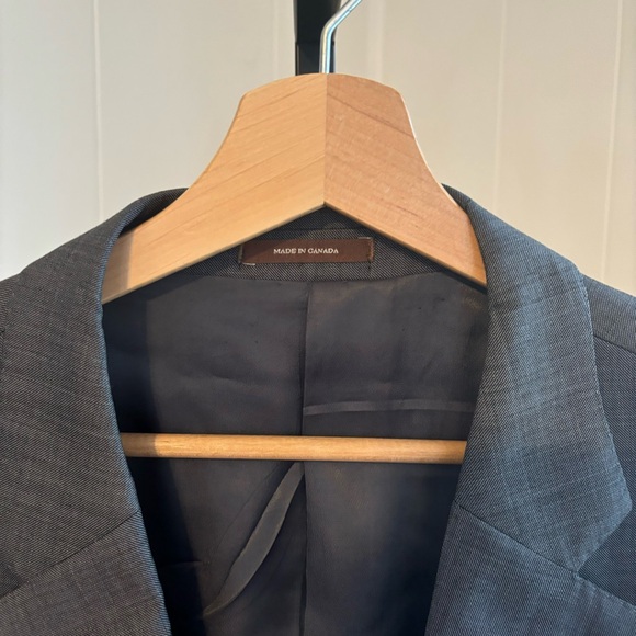 Peter Millar Gray 2 Button Classic Sharkskin Wool Blazer Sport Coat Mens 46T